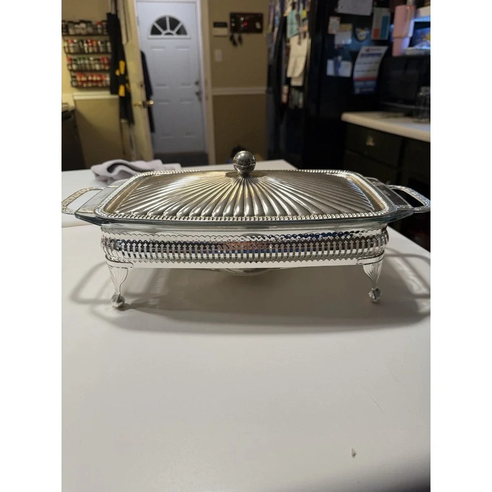 Royal Warwick Silverplated Pyrex Serving Dish
